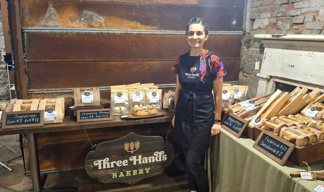 Three Hands Bakery market booth
