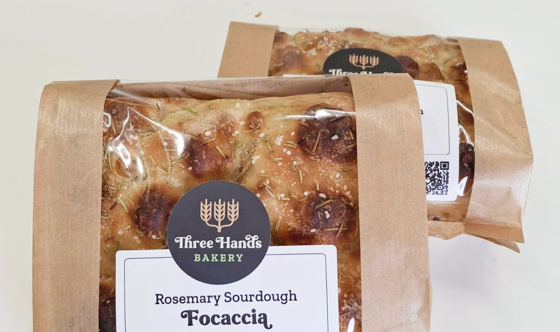 Packaged Three Hands Bakery products
